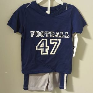 Brooks Fitch Football Navy Blue and Grey Short Set